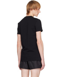 schwarzes T-Shirt mit einem Rundhalsausschnitt von Versace Underwear