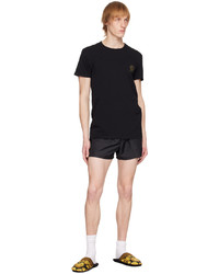 schwarzes T-Shirt mit einem Rundhalsausschnitt von Versace Underwear