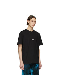 schwarzes T-Shirt mit einem Rundhalsausschnitt von MSGM