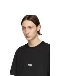 schwarzes T-Shirt mit einem Rundhalsausschnitt von MSGM