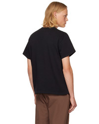 schwarzes T-Shirt mit einem Rundhalsausschnitt von Roa