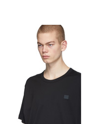 schwarzes T-Shirt mit einem Rundhalsausschnitt von Acne Studios