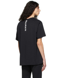 schwarzes T-Shirt mit einem Rundhalsausschnitt von Balmain