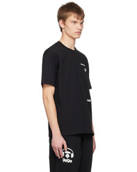 schwarzes T-Shirt mit einem Rundhalsausschnitt von AAPE BY A BATHING APE