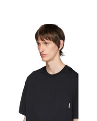 schwarzes T-Shirt mit einem Rundhalsausschnitt von Acne Studios