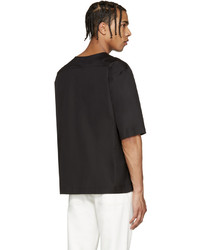 schwarzes T-Shirt mit einem Rundhalsausschnitt von Lemaire