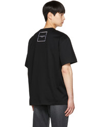 schwarzes T-Shirt mit einem Rundhalsausschnitt von Wooyoungmi