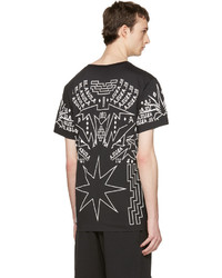 schwarzes T-Shirt mit einem Rundhalsausschnitt von Marcelo Burlon County of Milan