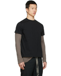 schwarzes T-Shirt mit einem Rundhalsausschnitt von Rick Owens