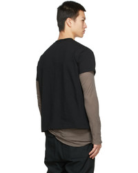 schwarzes T-Shirt mit einem Rundhalsausschnitt von Rick Owens