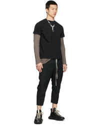 schwarzes T-Shirt mit einem Rundhalsausschnitt von Rick Owens