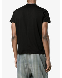 schwarzes T-Shirt mit einem Rundhalsausschnitt von Rick Owens