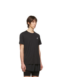 schwarzes T-Shirt mit einem Rundhalsausschnitt von Asics