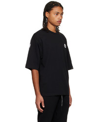 schwarzes T-Shirt mit einem Rundhalsausschnitt von AAPE BY A BATHING APE