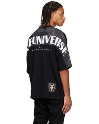 schwarzes T-Shirt mit einem Rundhalsausschnitt von AAPE BY A BATHING APE