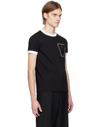 schwarzes T-Shirt mit einem Rundhalsausschnitt von Valentino