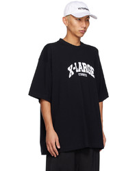 schwarzes T-Shirt mit einem Rundhalsausschnitt von Vetements