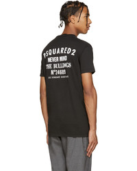 schwarzes T-Shirt mit einem Rundhalsausschnitt von DSQUARED2