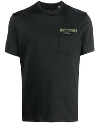 schwarzes T-Shirt mit einem Rundhalsausschnitt von Blauer
