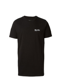 schwarzes T-Shirt mit einem Rundhalsausschnitt von Blood Brother
