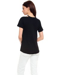 schwarzes T-Shirt mit einem Rundhalsausschnitt von LnA