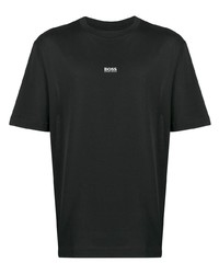 schwarzes T-Shirt mit einem Rundhalsausschnitt von BOSS HUGO BOSS