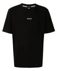 schwarzes T-Shirt mit einem Rundhalsausschnitt von BOSS