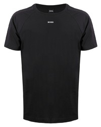 schwarzes T-Shirt mit einem Rundhalsausschnitt von BOSS