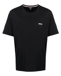 schwarzes T-Shirt mit einem Rundhalsausschnitt von BOSS