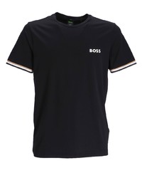 schwarzes T-Shirt mit einem Rundhalsausschnitt von BOSS