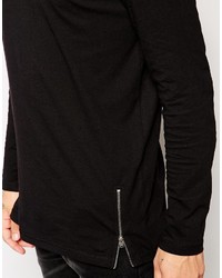 schwarzes T-Shirt mit einem Rundhalsausschnitt von Asos