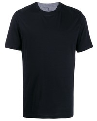 schwarzes T-Shirt mit einem Rundhalsausschnitt von Brunello Cucinelli