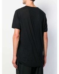 schwarzes T-Shirt mit einem Rundhalsausschnitt von Ann Demeulemeester