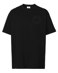 schwarzes T-Shirt mit einem Rundhalsausschnitt von Burberry