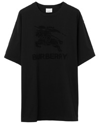 schwarzes T-Shirt mit einem Rundhalsausschnitt von Burberry
