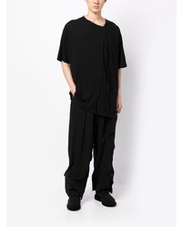 schwarzes T-Shirt mit einem Rundhalsausschnitt von Yohji Yamamoto