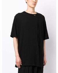 schwarzes T-Shirt mit einem Rundhalsausschnitt von Yohji Yamamoto