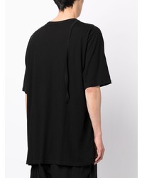 schwarzes T-Shirt mit einem Rundhalsausschnitt von Yohji Yamamoto