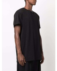 schwarzes T-Shirt mit einem Rundhalsausschnitt von Yohji Yamamoto