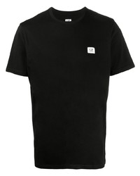 schwarzes T-Shirt mit einem Rundhalsausschnitt von C.P. Company