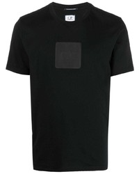 schwarzes T-Shirt mit einem Rundhalsausschnitt von C.P. Company