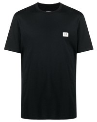 schwarzes T-Shirt mit einem Rundhalsausschnitt von C.P. Company