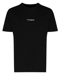 schwarzes T-Shirt mit einem Rundhalsausschnitt von C.P. Company