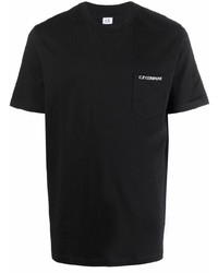 schwarzes T-Shirt mit einem Rundhalsausschnitt von C.P. Company