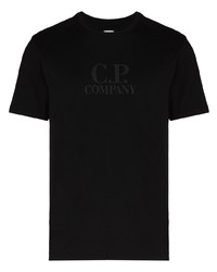 schwarzes T-Shirt mit einem Rundhalsausschnitt von C.P. Company