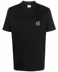 schwarzes T-Shirt mit einem Rundhalsausschnitt von C.P. Company