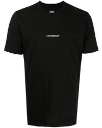 schwarzes T-Shirt mit einem Rundhalsausschnitt von C.P. Company