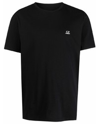 schwarzes T-Shirt mit einem Rundhalsausschnitt von C.P. Company