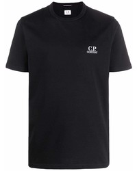 schwarzes T-Shirt mit einem Rundhalsausschnitt von C.P. Company