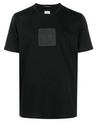 schwarzes T-Shirt mit einem Rundhalsausschnitt von C.P. Company